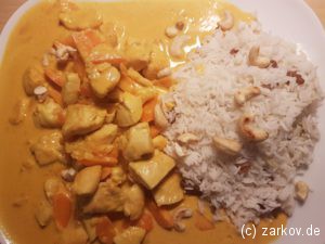 Chicken Korma mit Reis