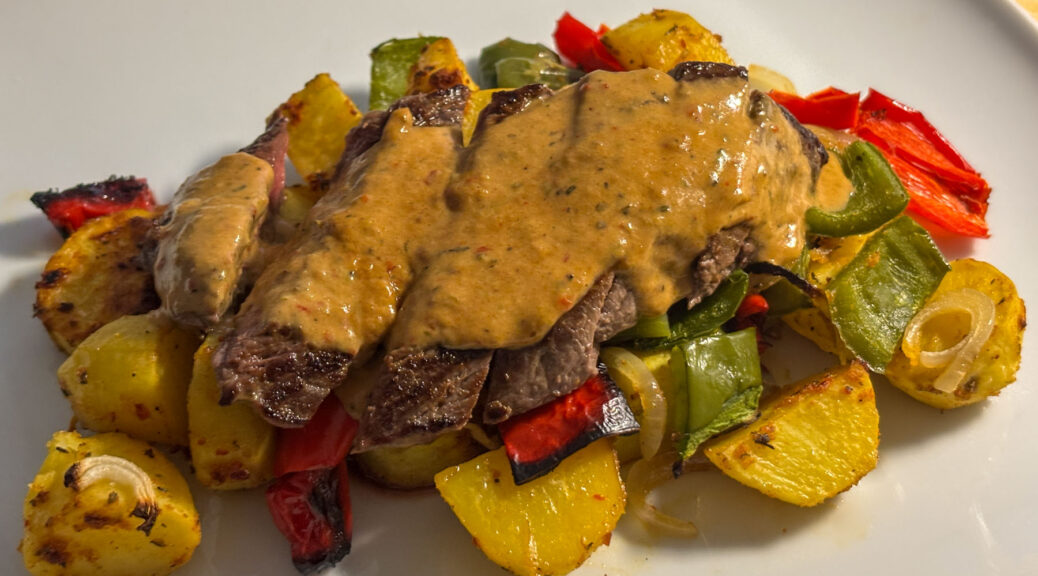 Cajun-Lime Steak mit Ofengemüse