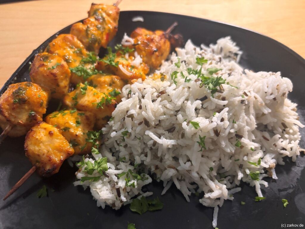 Saftige Chili Hähnchenspieße