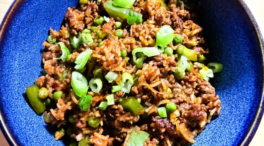 Honig-BBQ-Hack-Reispfanne