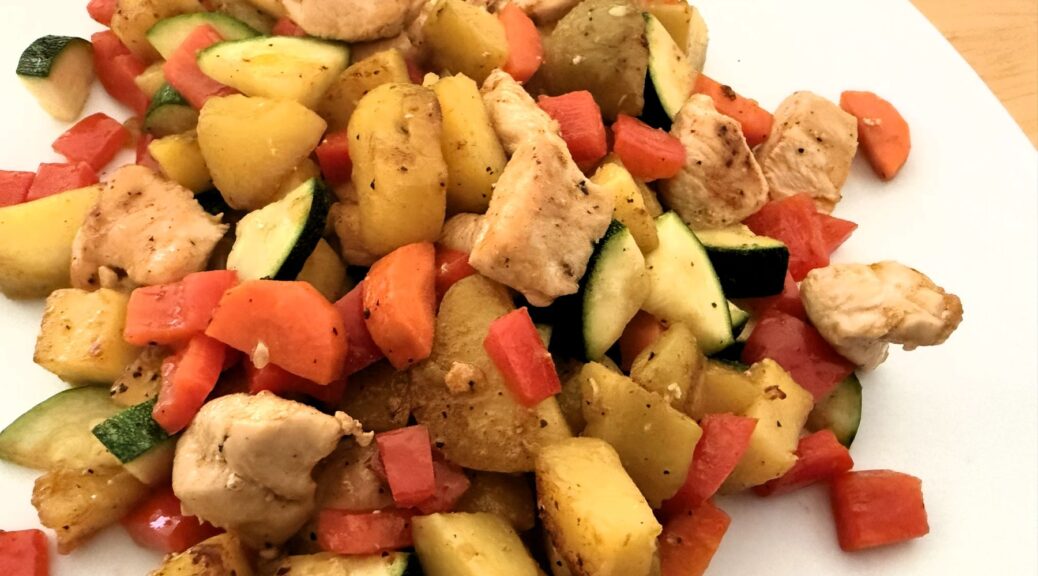 Hähnchen-Gemüse-Pfanne mit Rosmarin